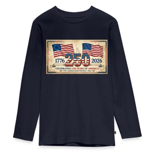 USA 250th Anniversary Flags Emblem - Kids' Premium Long Sleeve T-Shirt