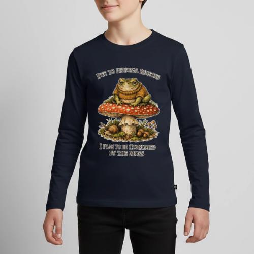 Frog Consumed by Moss Cottagecore Aesthetic - Kids' Premium Long Sleeve T-Shirt