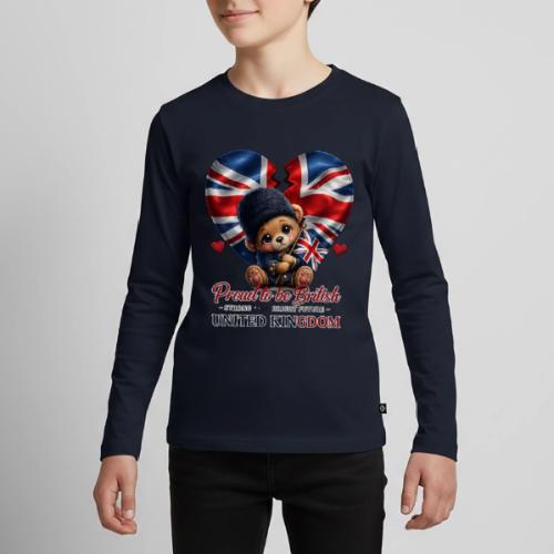 Proud to Be British Teddy Bear UK Patriot Gift - Kids' Premium Long Sleeve T-Shirt
