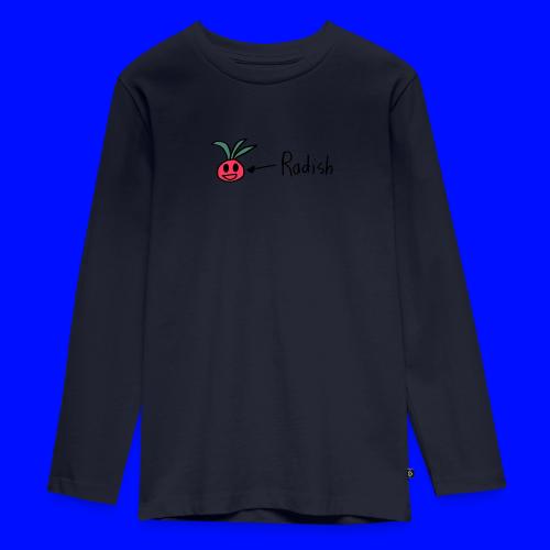 Radish, Black Outline (tshirts) - Kids' Premium Long Sleeve T-Shirt