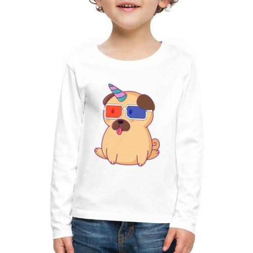 Dog with 3D glasses doing Vision Therapy! - Kids' Premium Long Sleeve T-Shirt