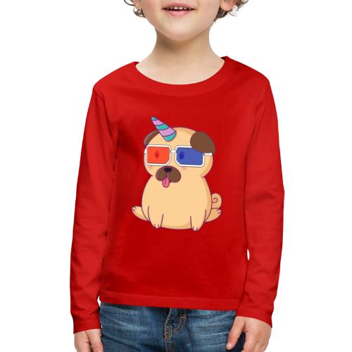 Dog with 3D glasses doing Vision Therapy! - Kids' Premium Long Sleeve T-Shirt