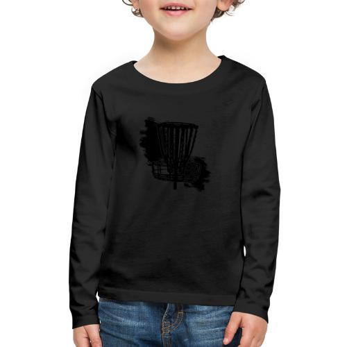 Disc Golf Basket Paint Black Print - Kids' Premium Long Sleeve T-Shirt