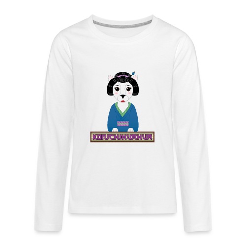 Konichihuahua Japanese / Spanish Geisha Dog Blue - Kids' Premium Long Sleeve T-Shirt