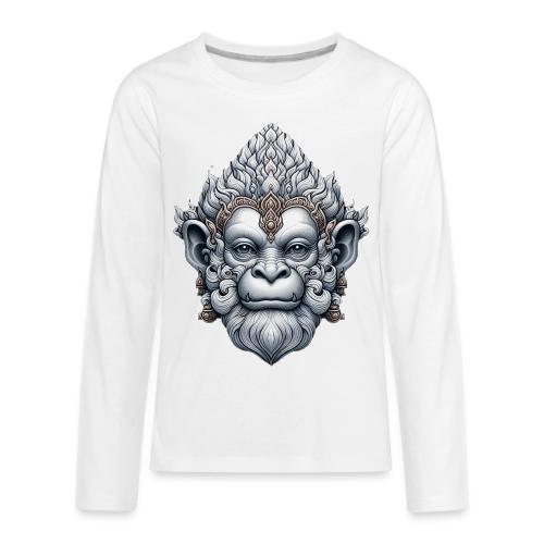 Hanuman God Mask (Frontal) - Kids' Premium Long Sleeve T-Shirt