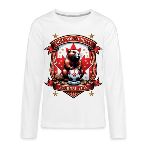 Canada Beaver Crest T-Shirt, Pride Badge Gift - Kids' Premium Long Sleeve T-Shirt