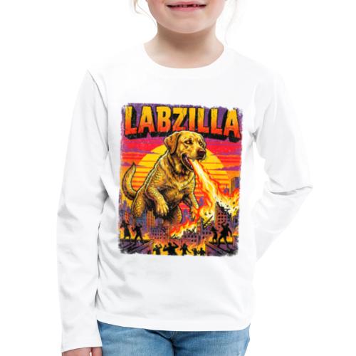 Labzilla Giant Yellow Labrador Monster Tee - Kids' Premium Long Sleeve T-Shirt