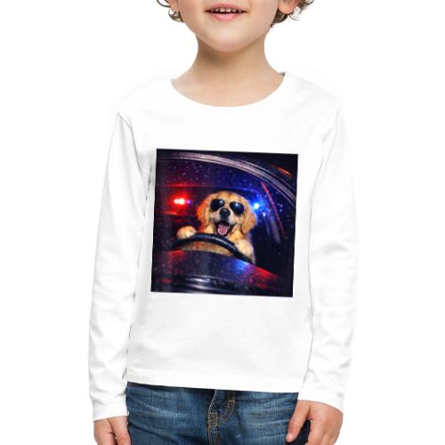 Funny Police Golden Retriever Meme Tee - Kids' Premium Long Sleeve T-Shirt