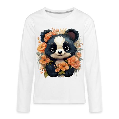 Panda Blossom Harmony - Kids' Premium Long Sleeve T-Shirt
