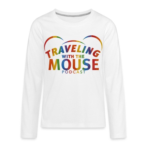 TravelingWithTheMouse logo transparent Rainbow Cr - Kids' Premium Long Sleeve T-Shirt