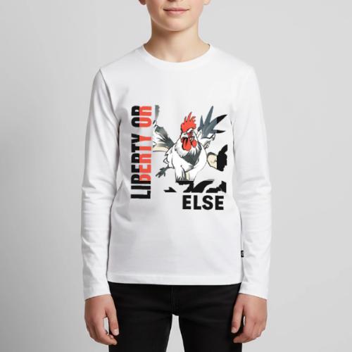Liberty Or Else Fighting Rooster Design Red Font - Kids' Premium Long Sleeve T-Shirt