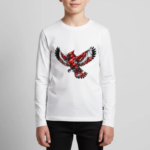 Silver Cardinal in Flight - Kids' Premium Long Sleeve T-Shirt