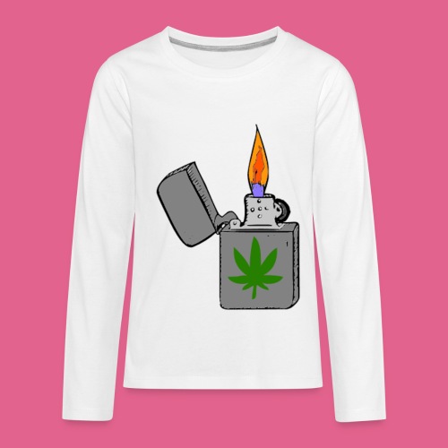 Lighter with marijuana leaf - Kids' Premium Long Sleeve T-Shirt