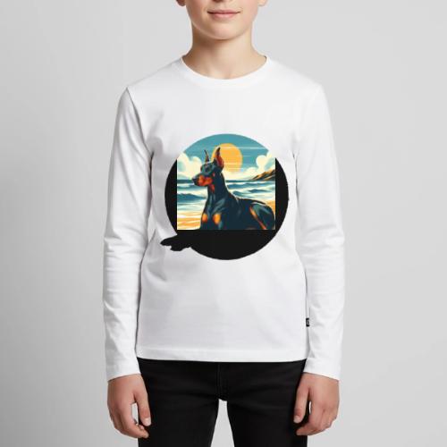 Doberman On The Beach - Kids' Premium Long Sleeve T-Shirt