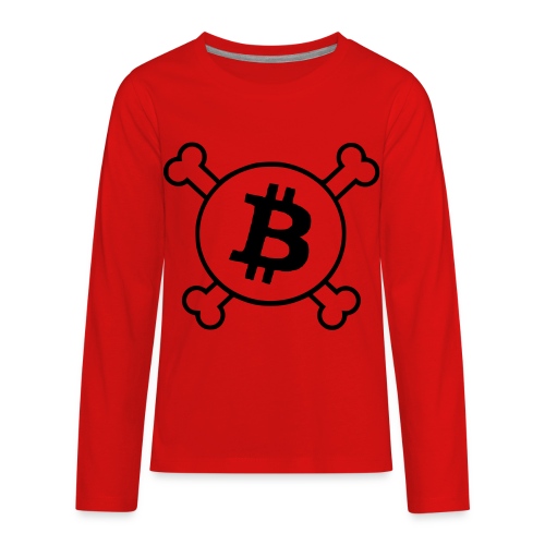 btc pirateflag jolly roger bitcoin pirate flag - Kids' Premium Long Sleeve T-Shirt