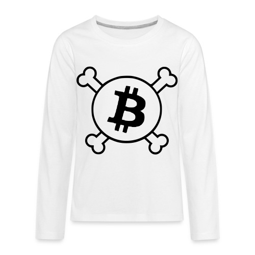 btc pirateflag jolly roger bitcoin pirate flag - Kids' Premium Long Sleeve T-Shirt