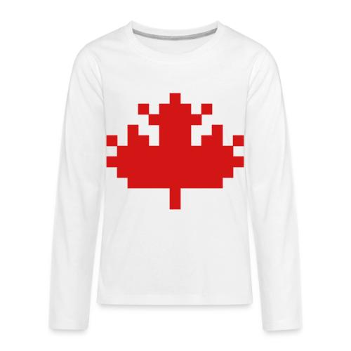 Pixel Maple Leaf - Kids' Premium Long Sleeve T-Shirt