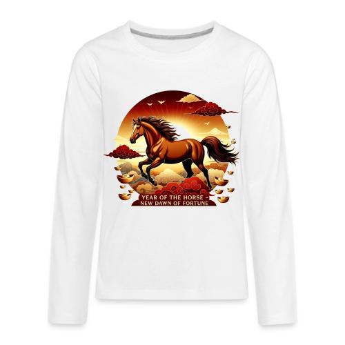 Year of the Horse Sunrise T Shirt, Lunar New Year - Kids' Premium Long Sleeve T-Shirt