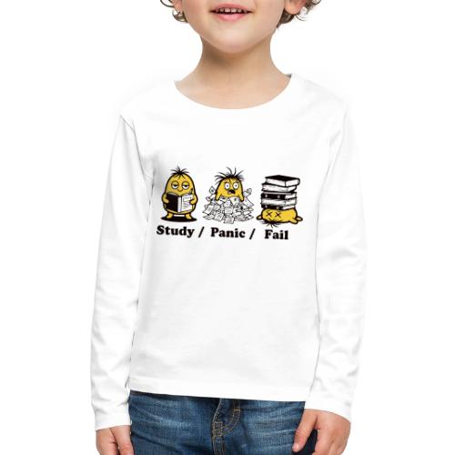 Funny Student Study Panic Fail Back To School - Kids' Premium Long Sleeve T-Shirt