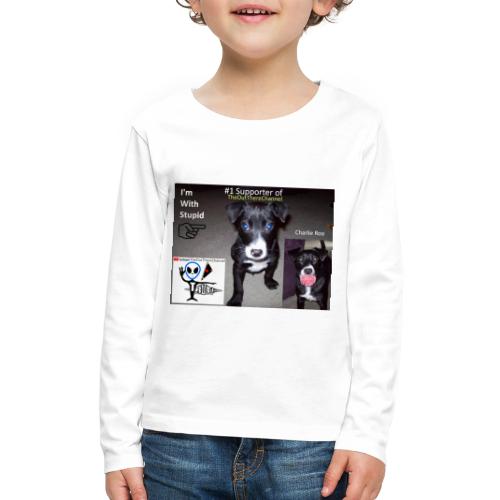 OTchanCharlieRoo Front with Mr Grey Back - Kids' Premium Long Sleeve T-Shirt
