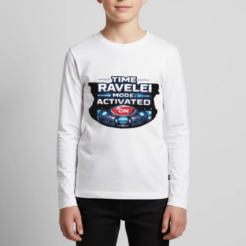 Time Traveler Mode – Futuristic Neon Sci-Fi Tee - Kids' Premium Long Sleeve T-Shirt