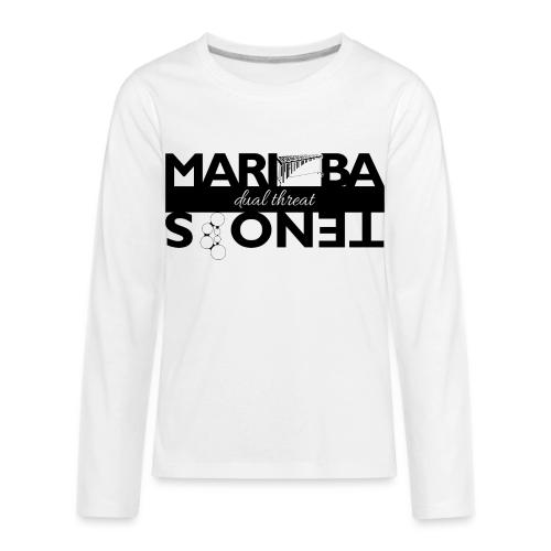 Dual Threat Black Horizontal Marimba Tenors - Kids' Premium Long Sleeve T-Shirt