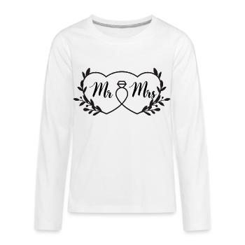 Mr Mrs - Kids' Premium Long Sleeve T-Shirt - white - Front - AI Model Kid Male (0cm)