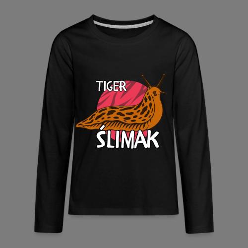 Tiger Ślimak Funny Polish Meme Animal Hybrid - Kids' Premium Long Sleeve T-Shirt