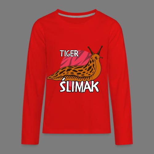 Tiger Ślimak Funny Polish Meme Animal Hybrid - Kids' Premium Long Sleeve T-Shirt