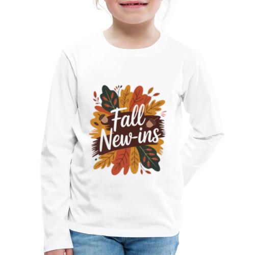 Fall New-Ins Autumn Leaves Acorn Seasonal Outfit - Kids' Premium Long Sleeve T-Shirt