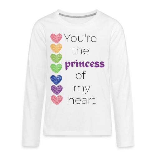 Princess of My Heart (black text) - Kids' Premium Long Sleeve T-Shirt