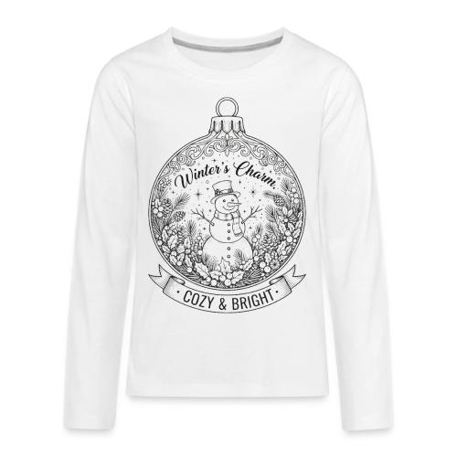 Festive Snowman T-Shirt - Kids' Premium Long Sleeve T-Shirt