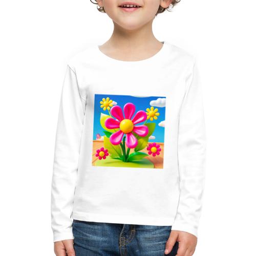 Pink Floral Peace | Sky & Nature Design - Kids' Premium Long Sleeve T-Shirt