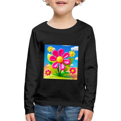Pink Floral Peace | Sky & Nature Design - Kids' Premium Long Sleeve T-Shirt