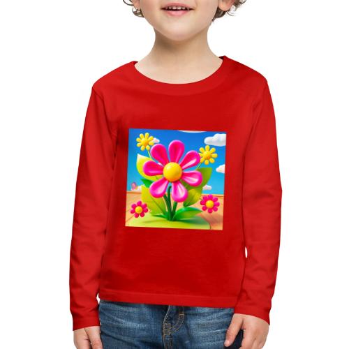Pink Floral Peace | Sky & Nature Design - Kids' Premium Long Sleeve T-Shirt