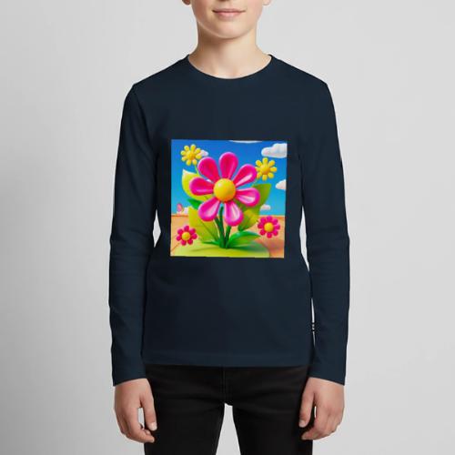 Pink Floral Peace | Sky & Nature Design - Kids' Premium Long Sleeve T-Shirt