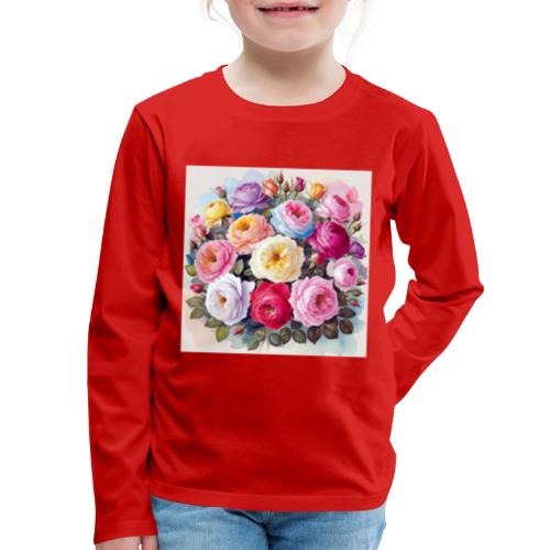 beautiful flowers floral design, wellness, nature - Kids' Premium Long Sleeve T-Shirt