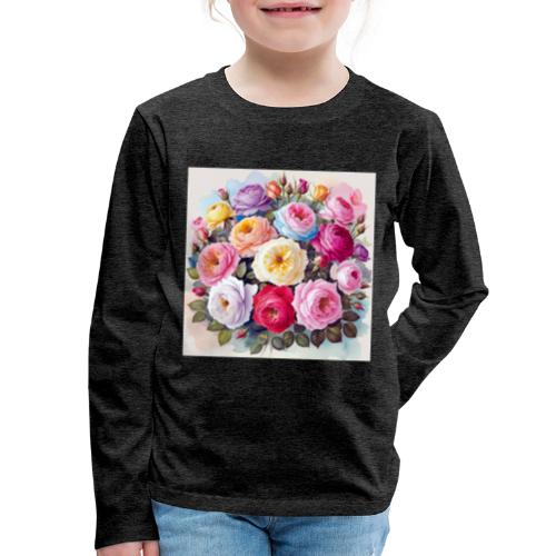 beautiful flowers floral design, wellness, nature - Kids' Premium Long Sleeve T-Shirt
