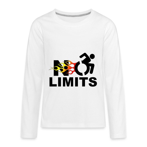 No limits for this wheelchair user * - Kids' Premium Long Sleeve T-Shirt