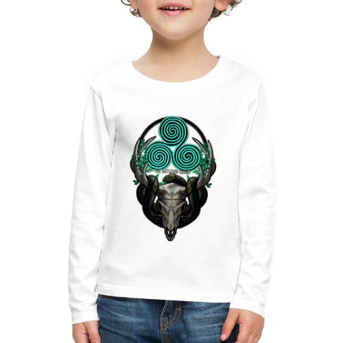 The Antlered Crown (White Text) - Kids' Premium Long Sleeve T-Shirt
