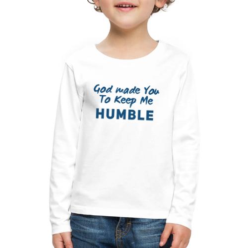 Christian Humility (blue) - Kids' Premium Long Sleeve T-Shirt