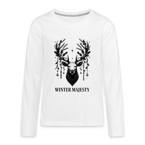 Majestic Reindeer T-Shirt, Poster, & Mug - Kids' Premium Long Sleeve T-Shirt