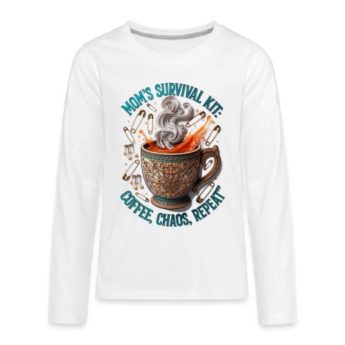 Mom's Survival Kit Tee | Coffee Chaos - Kids' Premium Long Sleeve T-Shirt