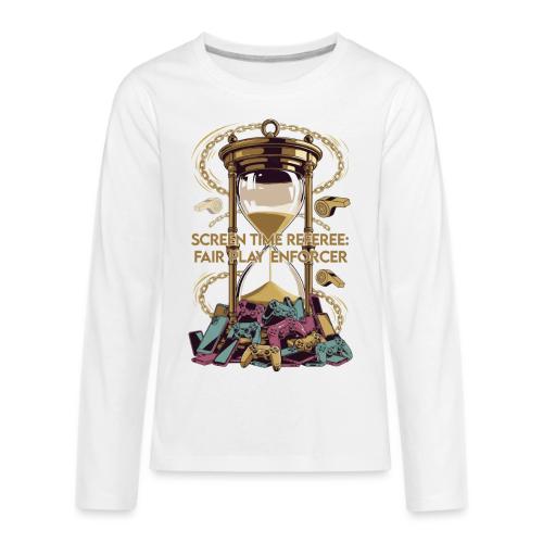 Screen Time Referee T Shirt, Fair Play Enforcer - Kids' Premium Long Sleeve T-Shirt