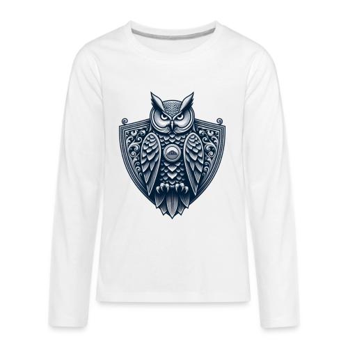 Night Watch Owl T Shirt, Sarcastic Dad Gift - Kids' Premium Long Sleeve T-Shirt