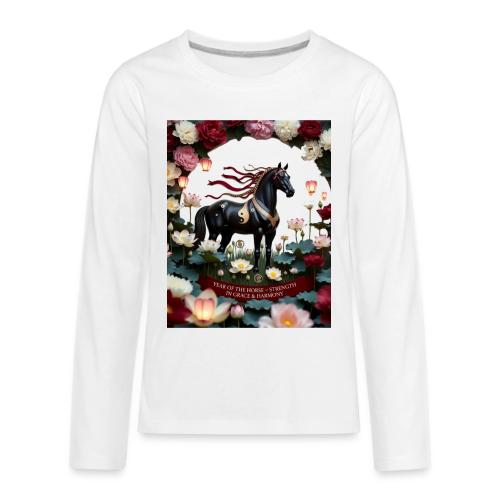 Year of the Horse Harmony T Shirt, Lunar New Year - Kids' Premium Long Sleeve T-Shirt