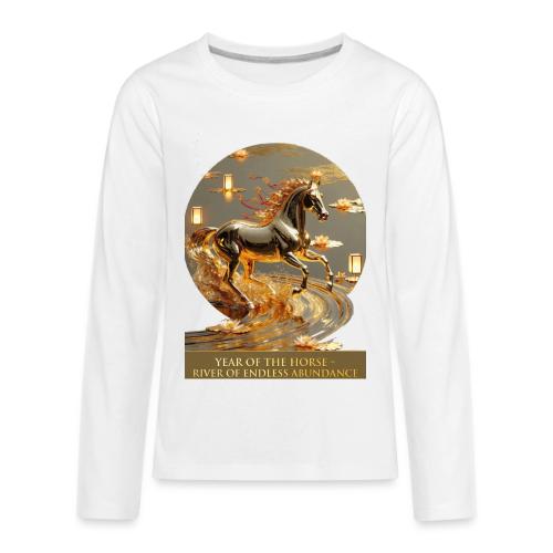 Year of the Horse Abundance T Shirt, Lunar NY Gift - Kids' Premium Long Sleeve T-Shirt
