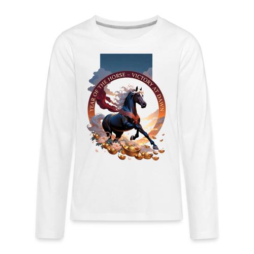Year of the Horse Dawn T Shirt,Lunar New Year Gift - Kids' Premium Long Sleeve T-Shirt