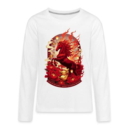 Year of the Horse Ascent T Shirt, Lunar New Year - Kids' Premium Long Sleeve T-Shirt