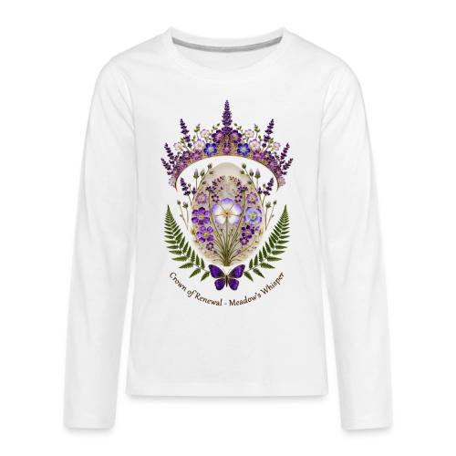 Spring Meadow Crown Tee, Cottagecore Renewal Gift - Kids' Premium Long Sleeve T-Shirt